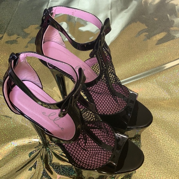 Cais Black Platform Cage Bootie - Picture 2 of 7